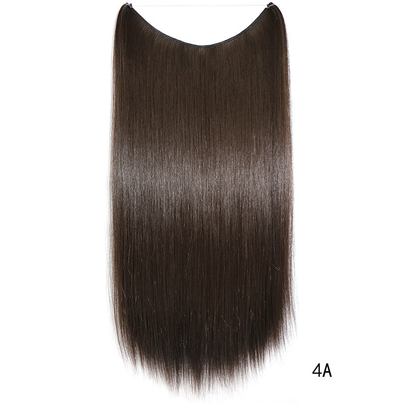 22 inches Invisible Wire No Clips in Hair Extensions Secret Fish Line Hairpieces Silky Straight Synthetic - HD Wireless Product #13