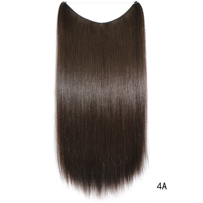 22 inches Invisible Wire No Clips in Hair Extensions Secret Fish Line Hairpieces Silky Straight Synthetic - HD Wireless Product #13
