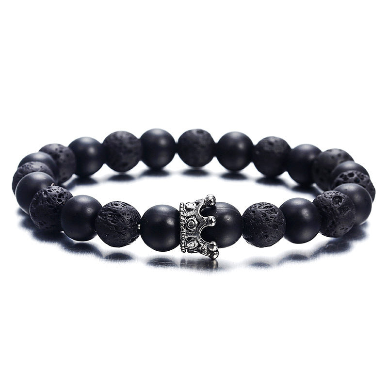 European and American fashion micro inlaid zircon crown bracelet volcanic stone acrylic bracelet 1135956664351