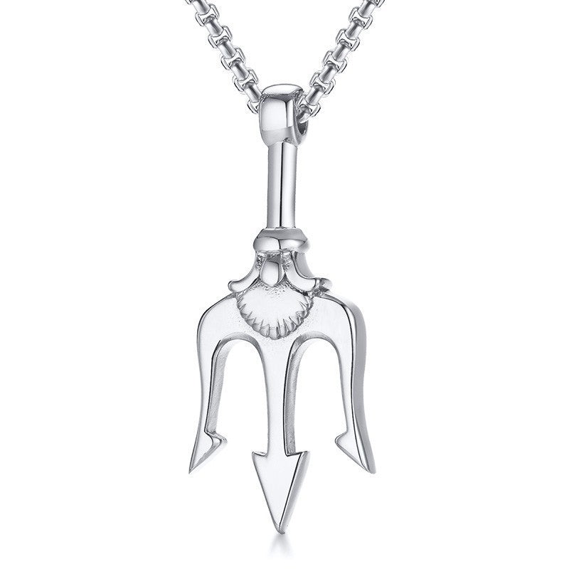 Titanium steel trident necklace 1137239595898