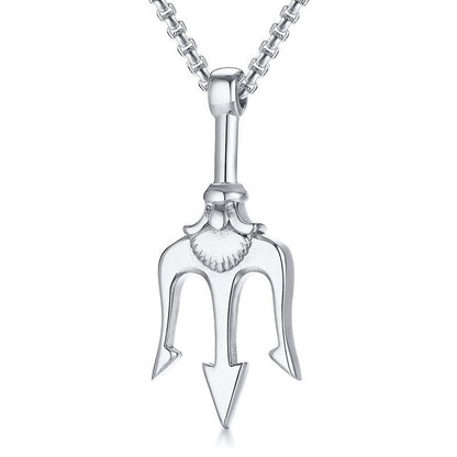 Titanium steel trident necklace 1137239595898