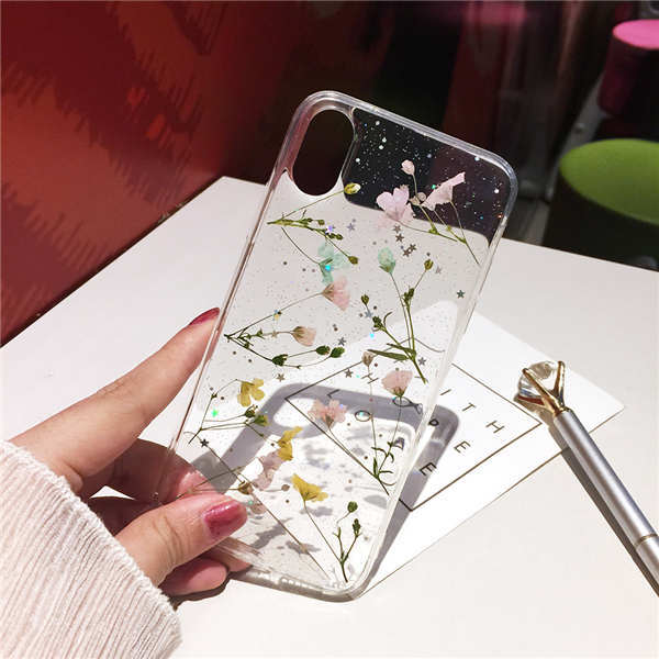 Small floral real flower anti-drop transparent protective cover 1139993401470