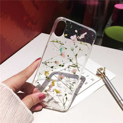 Small floral real flower anti-drop transparent protective cover 1139993401470