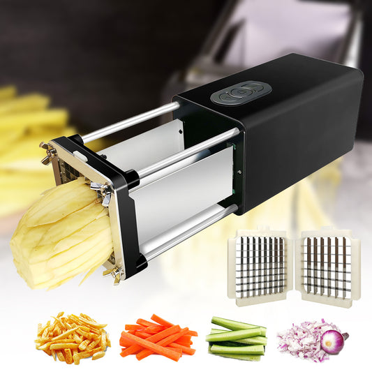 Kitchen Gadget Electric French Fry Cutter With Blades Stainless Steel Vegetable Potato Carrot For Commercial Household 113e0e