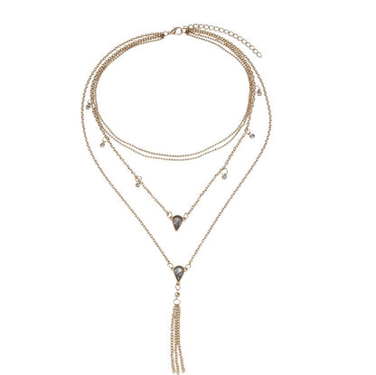 Vintage four-layer drop diamond necklace 114140304234