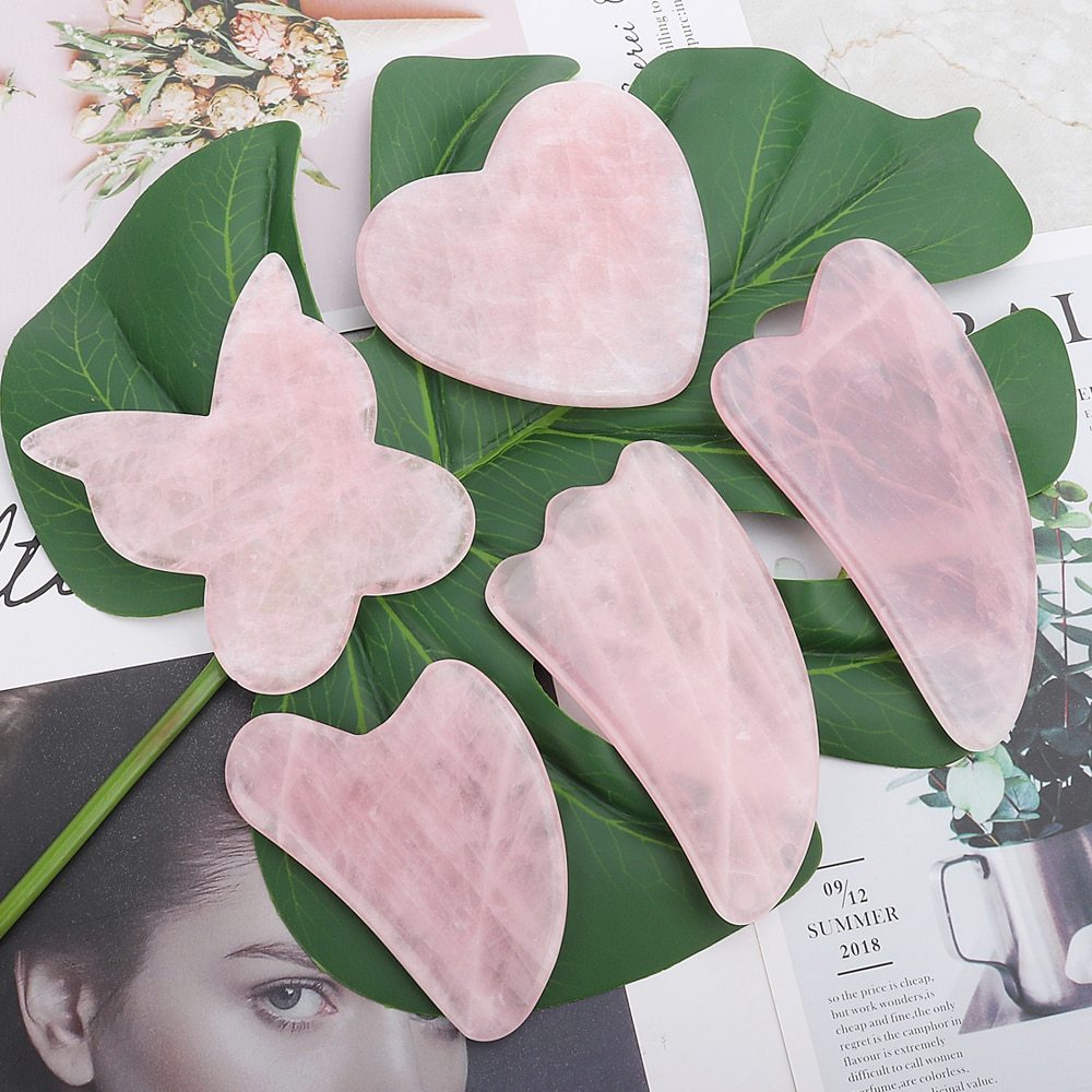 Whole Massage Gua Sha Tools Natural Rose Quartz Massage Stone 1143325773017