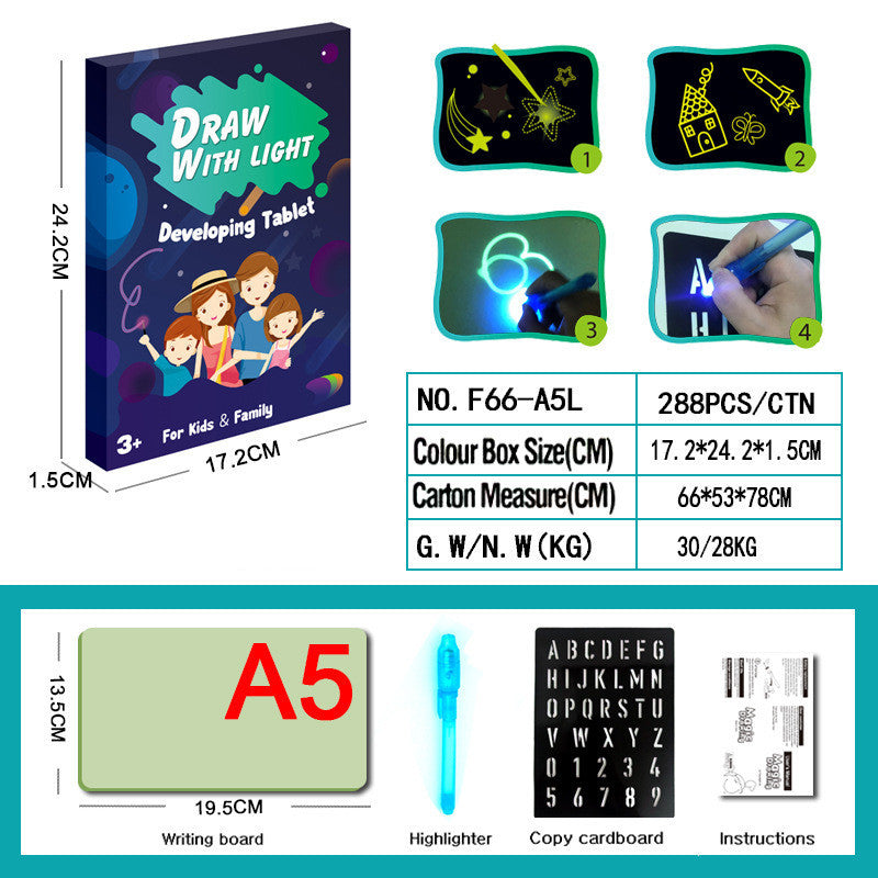 Educational Toy Drawing Pad 3D Magic 8 Light Effects Puzzle Board Sketchpad 1146356622110