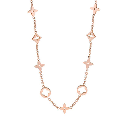 Fashion Hollow Four-leaf Clover Titanium Steel Necklace 1165194a f906 4fef 8765 cc45ef06ed91