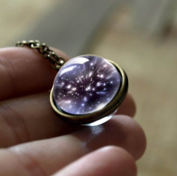 Nebula Galaxy Double Sided Pendant Necklace 1167359000940