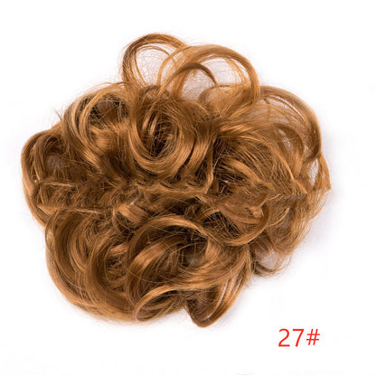 Europe, Japan, and South Korea popular hair bun fluffy natural drawstring curly hair ball head hair ring hair set female hair