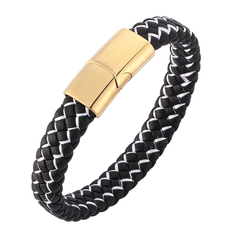 Bracelet foreign trade e-commerce trend tide section does not package explosion models men's bracelets microfiber leather bra