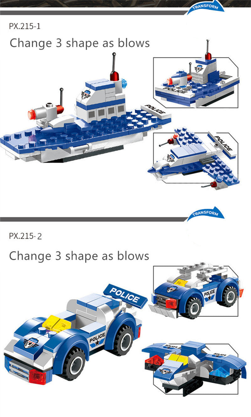 762Pcs Robot Car City Police Building Blocks Set - HD Wireless Product #4