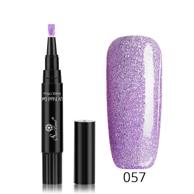 3 In 1 Gel Nail Varnish Pen Glitter One Step Nail Art Gel Polish Hybrid - HD Wireless Product #36