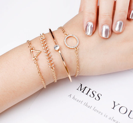 Multi-layer Triangular Water Drop Drill Bracelet 11788850606975