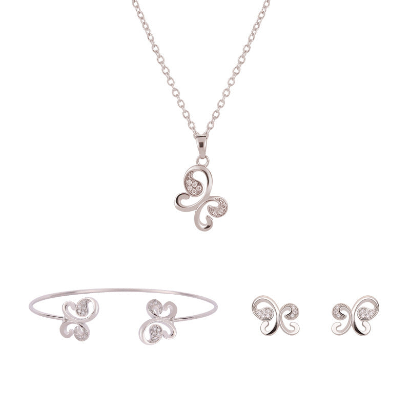 Three-piece Set Of New Butterfly Diamond Jewelry 117fd9f5 b17f 4072 bd70 1f11e9462805