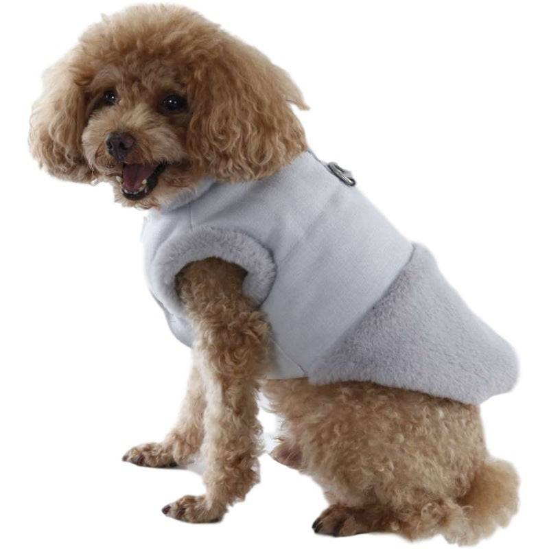 Pet Clothes Plush Warm Dog Vest Vest Style Dog Clothes Fur Collar Pet 1180396703129
