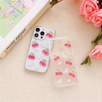 Epoxy Three-dimensional Cherry Bow Phone Case 118d7bf4 65c7 44f4 9d19 5bbbc9b4010e