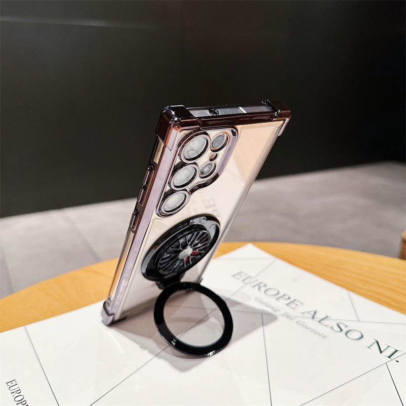 Electroplating Four-corner Drop-resistant Rotating Gyro Magnetic Bracket S23 Phone Case 1191faeb 7ab8 4eb1 a544 4079c10f11b3