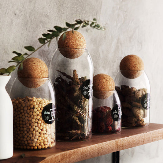 Kitchen food storage tank transparent glass sealed jar 1192318186125