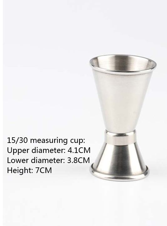 Stainless Steel Cocktail Shaker  with Wooden Stand for Home Bar Party 1193937281555