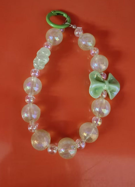 Bow Luminous Colorful Acrylic Beads Mobile Phone Charm Keychain 1195312a e033 4bcb a042 1c7f0cf8fdb0