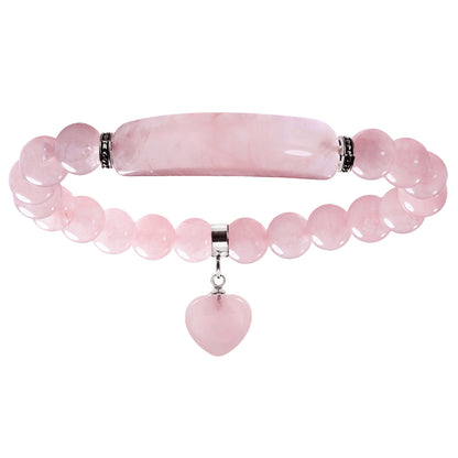 Crystal Round Beads Elbow Bracelet With Heart-shaped Pendant Bracelet 11af8c91 cfd3 46bb b338 ac6665e7aee8