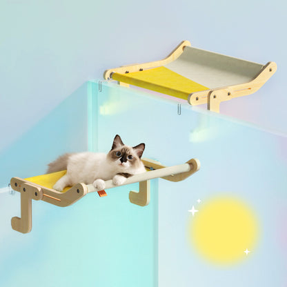 Mewoofun Pet Cat Window Perch 4 Color Wooden Assembly Hanging Bed Cotton Canvas Easy Washable Multi-Ply Plywood New Dropshipp