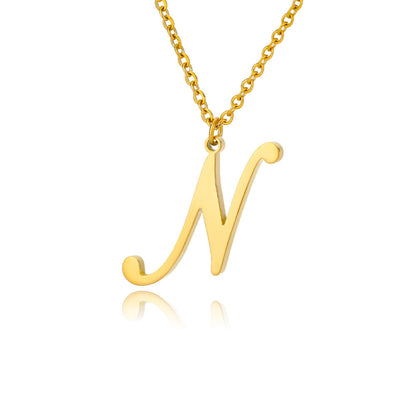 Stainless Steel 26 English Letter Necklace 11df8dd3 410c 4178 9718 74c10e3517d3