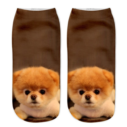 Popular Funny Unisex Short Socks 3D Cat Printed Anklet Socks Casual Socks 1200035625225