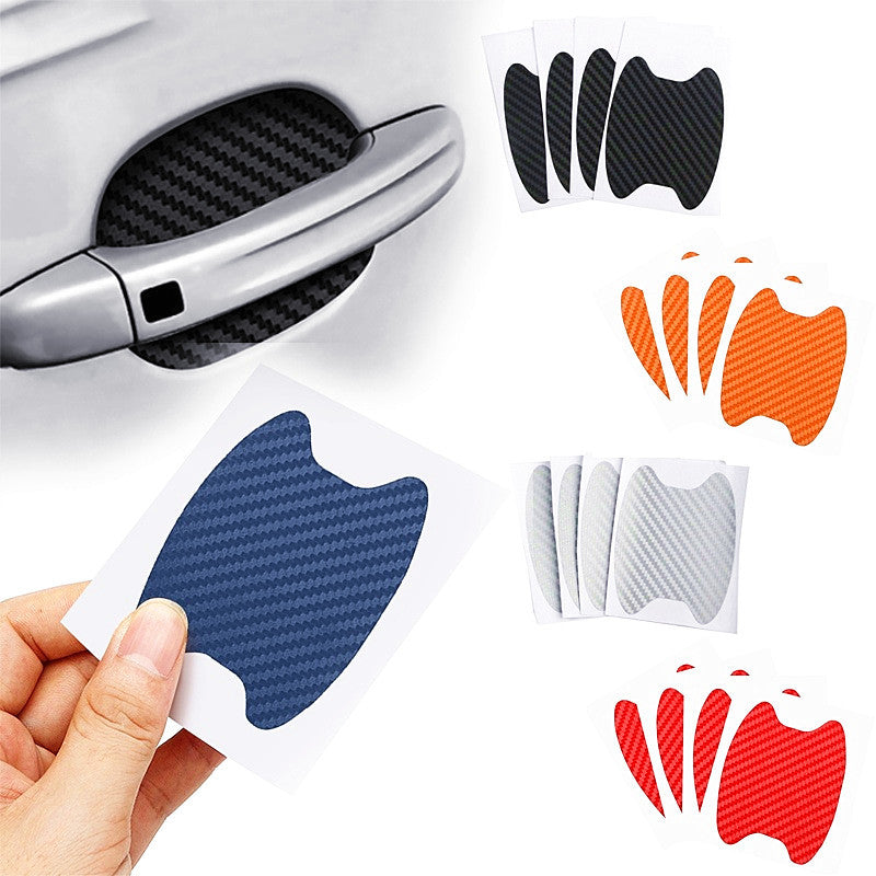 4pcs Set Of Door Stickers Carbon Fiber Scratch-resistant Car Handle Stickers - HD Wireless Product #1
