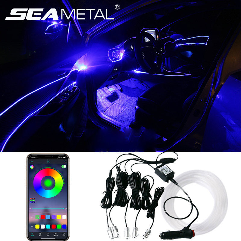 Car Fiber Optic Ambient Light Modified Car Interior Cool Light APP Rhythm Light 1202347751180