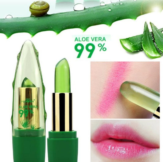 Aloe Vera Gel Color Changing Lipstick Gloss  Moisturizer Anti-drying Desalination Fine-grain Lip Blam Care 1203153780557