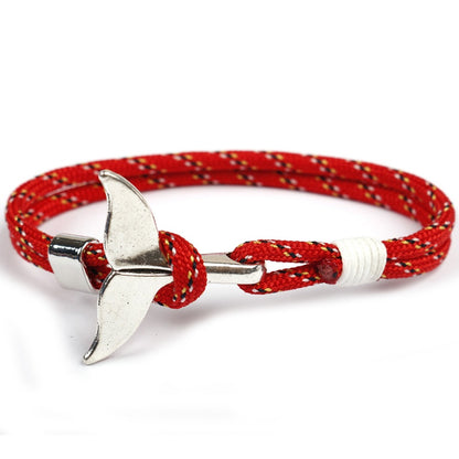 Anchor whale tail umbrella rope handmade couple bracelet 1209693051476