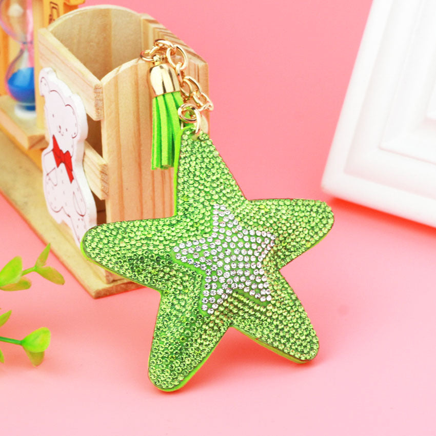 Creative Pentagram Tassel Crystal Key Chain 1211d1c5 860a 423e ac77 9622402af637