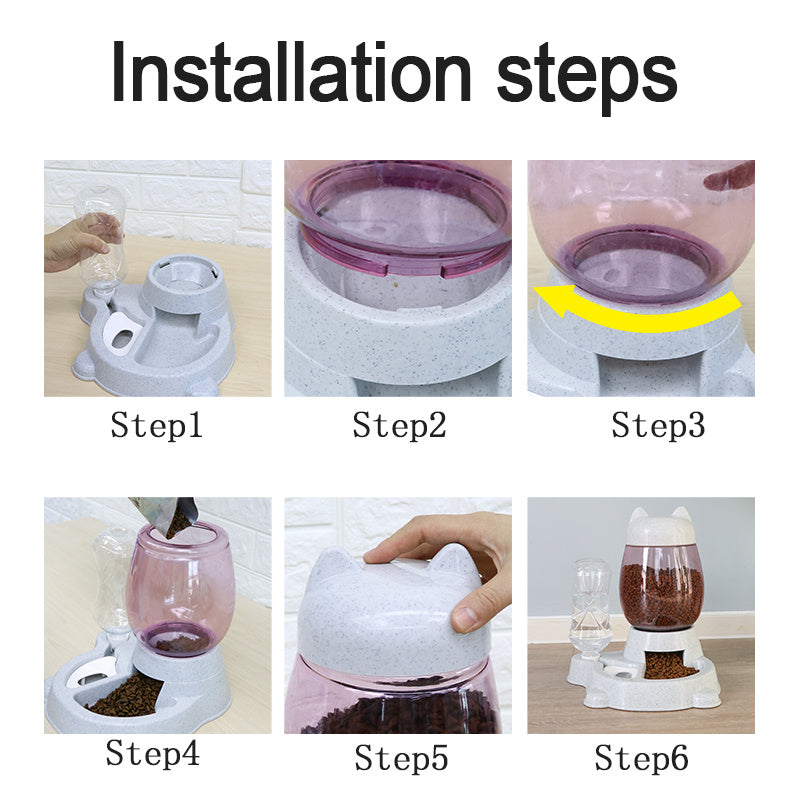 Automatic pet feeder drinking fountain 1219928305178