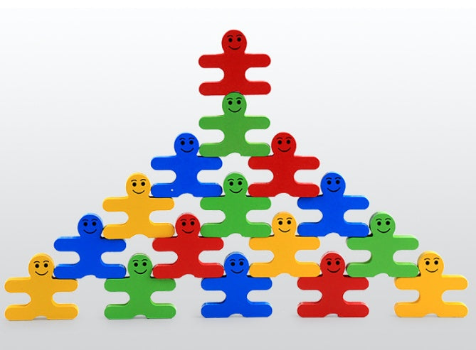 Cartoon Balanced Man Jenga Blocks 12252533311452