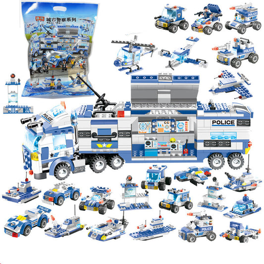 762Pcs Robot Car City Police Building Blocks Set - HD Wireless Product #1