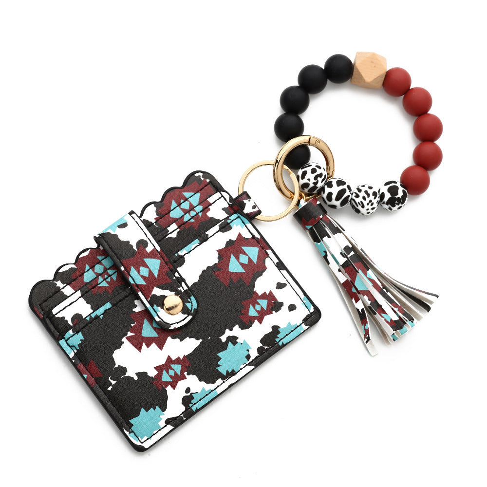 Silicone Beads Bracelet Key Chain Leopard Print 122a8445 be62 412f 854c 1d1d09da7599