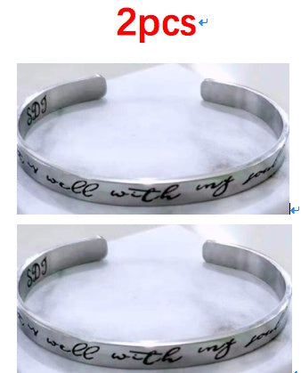 Mantra Bracelet With Quotes Stainless Steel Cuff Inspirational Jewelry Graduation Gift 1237177866660