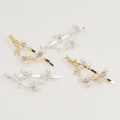 Pearl Zircon Plum Blossom Branch Bangs Clip 1237667585766