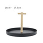Round solid wood portable tray 1239769525000