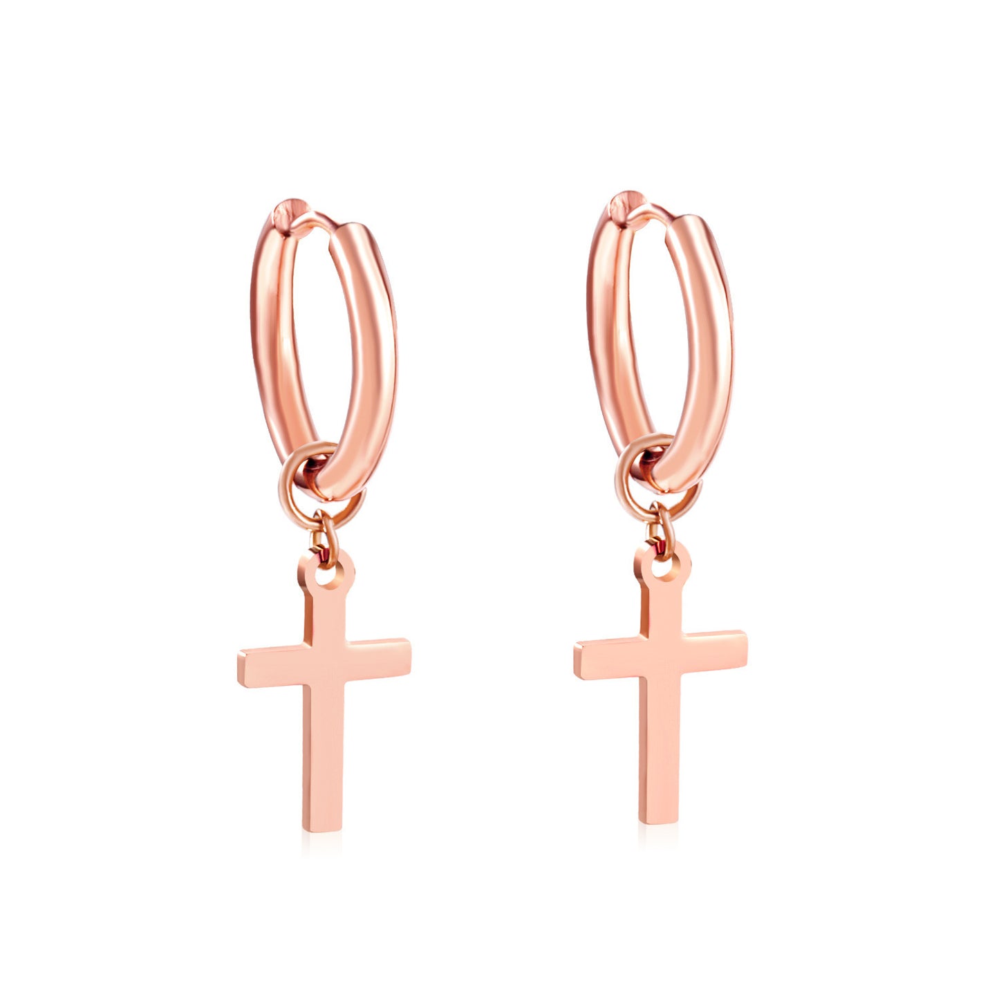 European And American Fashion Stainless Steel Ear Clip Temperament Men's And Women's Cross Earrings 124068c1 6c15 4186 81af b