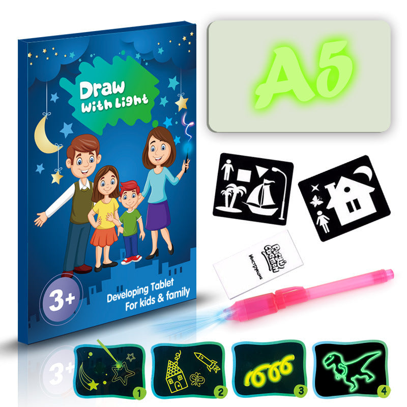 Educational Toy Drawing Pad 3D Magic 8 Light Effects Puzzle Board Sketchpad 1243011496739