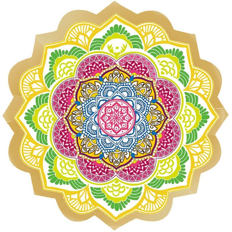 Polygon Printing Tassel Round Bath Towel Yoga Mat 1244940838751