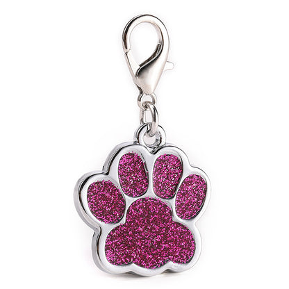 Zinc alloy custom glitter foot paw dog tag 1246571024914