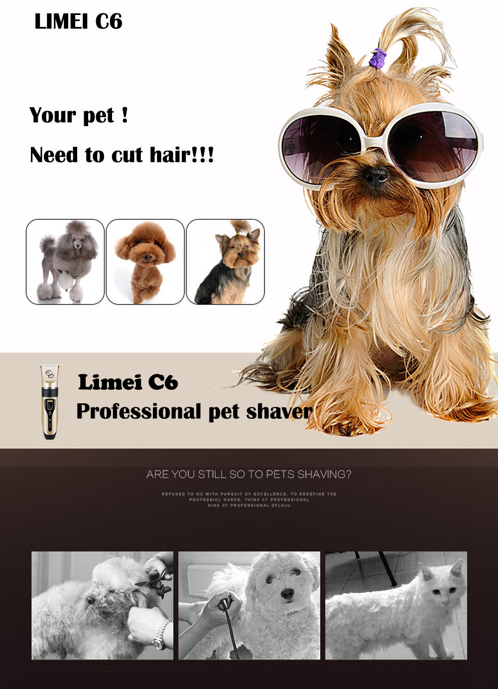 Rechargeable Dog Hair Shaver Without Damaging The Skin 12483608141928