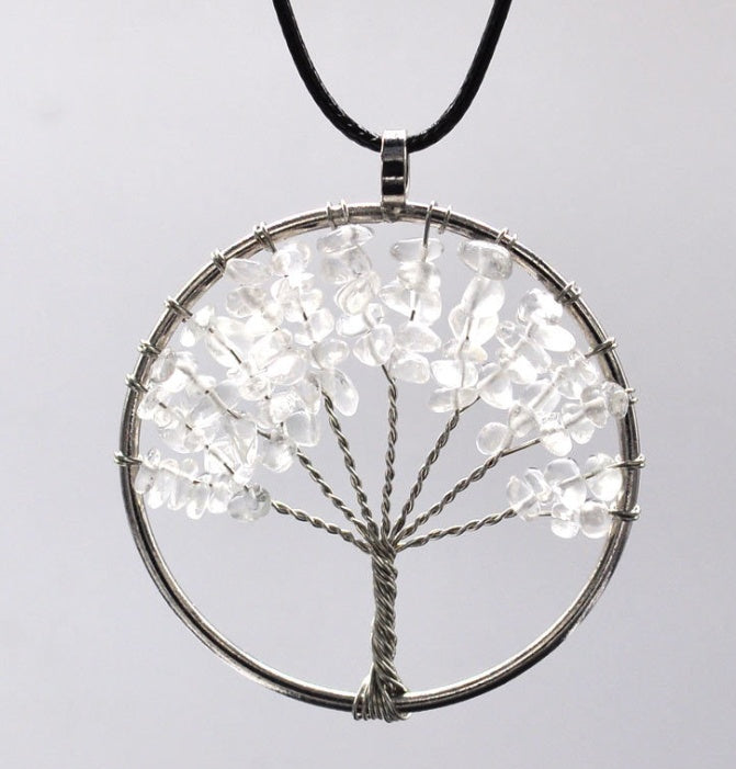 Natural gravel crystal life tree natural stone rich tree colorful necklace 1249852927659