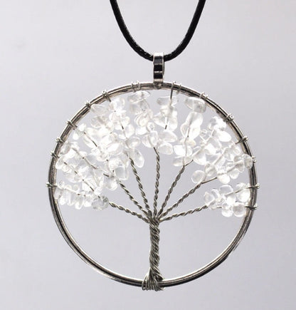 Natural gravel crystal life tree natural stone rich tree colorful necklace 1249852927659