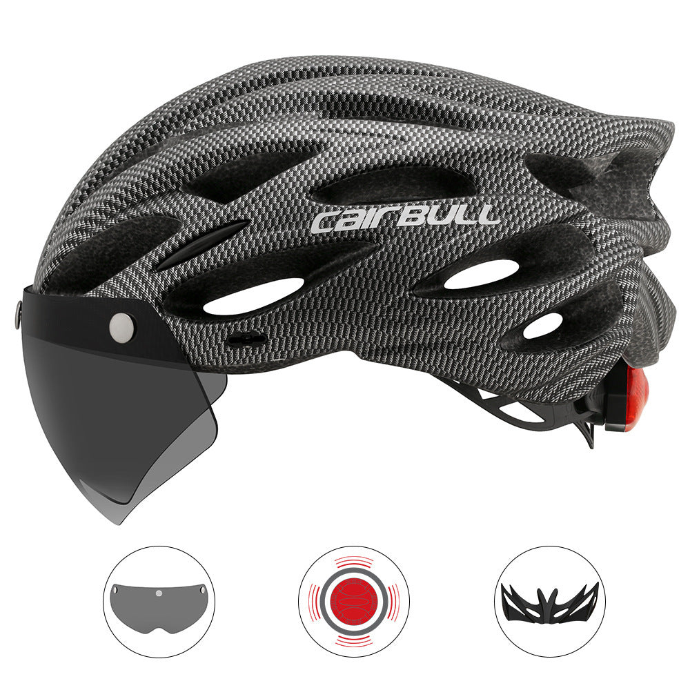 Road mountain bike riding helmet with lens and brim taillight 1249889337822