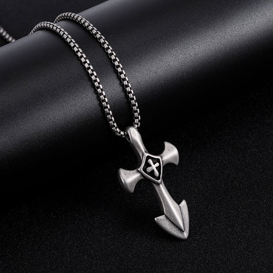 Men's Hip Hop Titanium Steel Dog Tag Stainless Steel Pendant Necklace 1249e5dc bb02 430c 864c d32ead4b8839